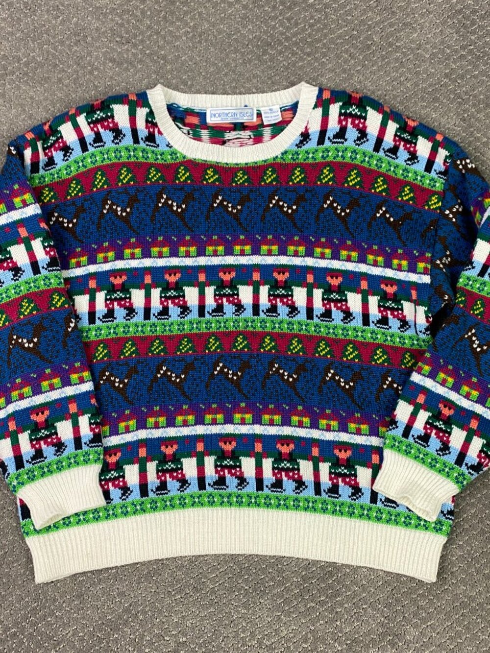 Vintage Northern Isles Sweater Womens XL Acrylic Cottagecore Skating Christmas
